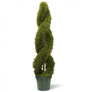 Artificial Topiary Tree 48" Double Cedar Spiral in Green Growers Pot