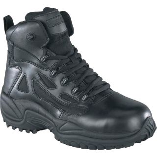 Reebok Rapid Response 6 Inch Composite Toe Zip Boot   Black, Size 7 1/2 Wide,