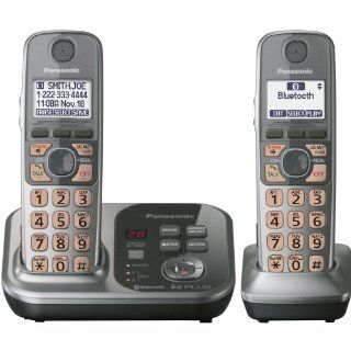 Panasonic KX TG7732S DECT 6.0 Link to Cell via Bluetooth Cordless Phone with Answering System, Silver, 2 Handsets  Bluetooth Phone Line  Electronics