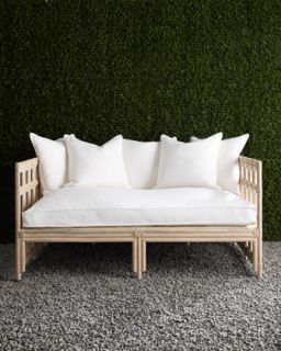 White Faux Bamboo Outdoor Sofa