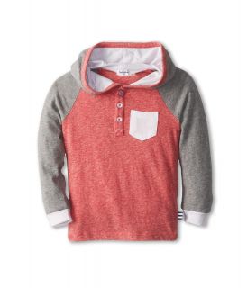 Splendid Littles Triblend Color Block Hooded L/S Top Boys Long Sleeve Pullover (Red)