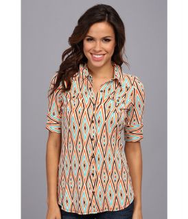 Stetson 8970 Diamond Aztec Print Shirt Womens Blouse (Orange)