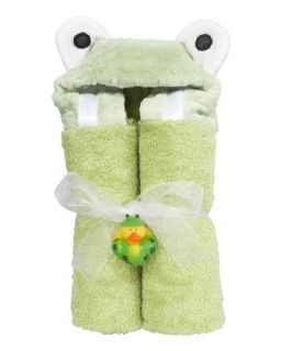 Personalized Hooded Frog Towel   Swankie Blankie