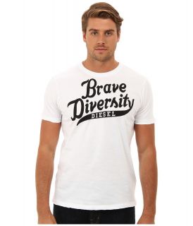 Diesel T Brave Diversity R T Shirt Mens Short Sleeve Pullover (White)