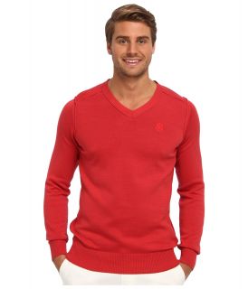 Mavi Jeans V Neck Sweater Mens Long Sleeve Pullover (Red)