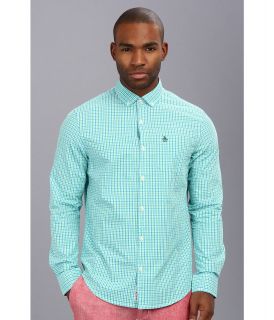 Original Penguin L/S Three Color Gingham Woven Mens Long Sleeve Button Up (Green)
