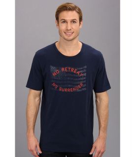 Lucky Brand No Retreat No Surrender Graphic Tee Mens Short Sleeve Pullover (Navy)