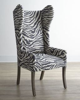 Kayla Zebra Print Wingback Chair