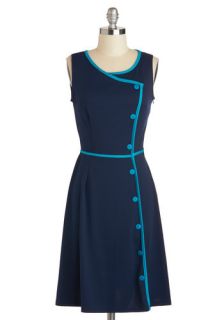 Chord ially Yours Dress in Blue  Mod Retro Vintage Dresses