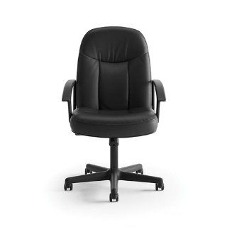 basyx by HON HVL601.VA10 Series Mid back Chair with Loop Arms, Black   Swivel Home Desk Chairs