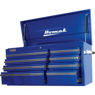 Homak Pro Series 41in. 8-Drawer Top Tool Chest — Blue, 41in.W x 17 3/4in.D x 21 1/2in.H, Model# BL02008410  Tool Chests