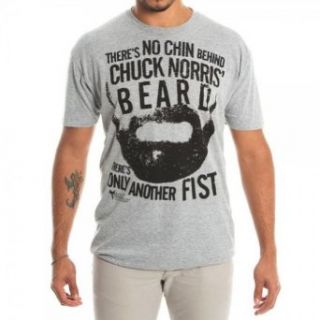 Chuck Norris No Chin Behind Beard Mens Grey Tee Clothing