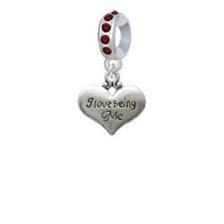 I love being Me Heart Siam Crystal Charm Bead Dangle Delight Jewelry Jewelry