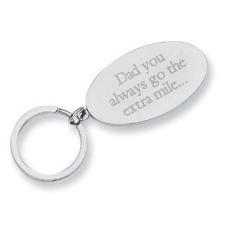 Silver tone Dad Engraved on Both Sides Key Ring Jewelry