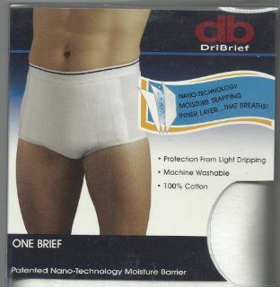 Db Dribrief Mens Breathable Moisture Barrier Light Incontinence Underwear (XL 40 42) White (2 Pack) Health & Personal Care
