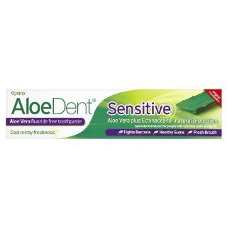 Aloe Dent Sensitive 100 ml Aloe Vera Plus Echinacea Fluoride Free Toothpaste   Pack Of 3 Health & Personal Care