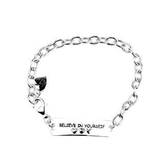 Sterling Silver "Believe In Yourself" ID Bracelet Jewelry