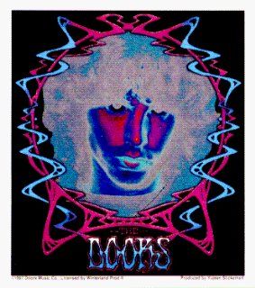 The Doors   Fractal Reverse Image of Jim Morrison's Face and Logo Below   Sticker / Decal Automotive