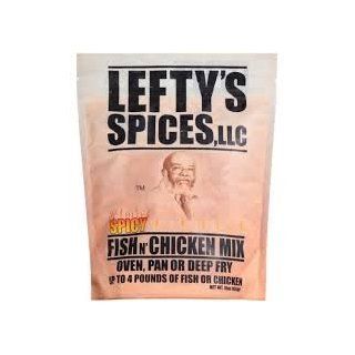 Lefty's Spices Fish N' Chicken Mix for Oven, Pan or Deep Fry 16oz Bag (Pack of 3) Chose Flavor Below (Spicy)  Gourmet Seasoned Coatings  Grocery & Gourmet Food