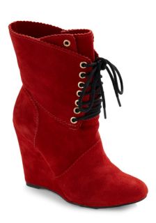Betsey Johnson Bright Said Red Boot  Mod Retro Vintage Boots