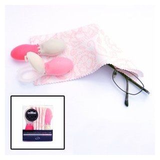 Beyond Optics Value Pack 2 Contact Lens Cases and 1 Cleaning Cloth Cream, Pink, 1 ea Health & Personal Care