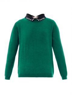 Embellished collar wool sweater  No. 21