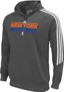 New York Knicks Adidas Grey Practice Hooded Sweatshirt Clothing