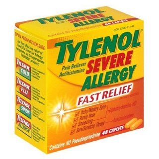Tylenol Severe Allergy Fast Relief, 48 Count Caplets (Pack of 2) Health & Personal Care