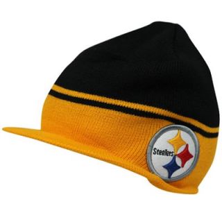47 Brand Pittsburgh Steelers Powerback Visor Knit Hat   Black/Gold