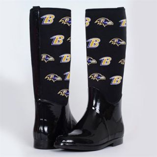 Cuce Shoes Baltimore Ravens Womens Enthusiast II Rain Boots   Black
