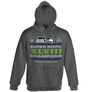 Seattle Seahawks Super Bowl XLVIII Champions Youth Trophy Collection Locker Room Pullover Hoodie   Gray