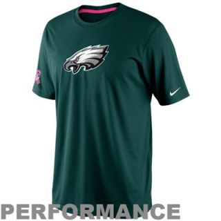 Nike Philadelphia Eagles Breast Cancer Awareness Legend Logo Performance T Shirt   Midnight Green