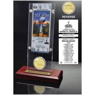 Seattle Seahawks Super Bowl XLVIII Champions Ticket & Game Coin Acrylic Desktop Display