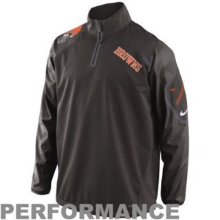 Nike Cleveland Browns Fly Rush Half Zip Performance Jacket   Brown
