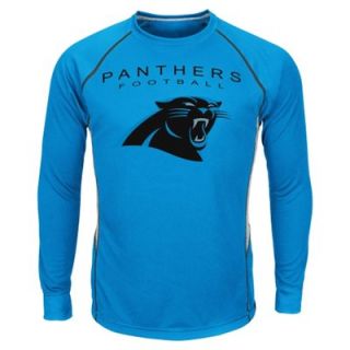 Carolina Panthers Drop Kick Performance Long Sleeve T Shirt   Panther Blue