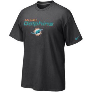 Nike Miami Dolphins Authentic Logo T Shirt   Charcoal