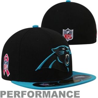 New Era Carolina Panthers Breast Cancer Awareness On Field 59FIFTY Fitted Performance Hat   Black