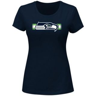 Seattle Seahawks Ladies Forward Progress Slim Fit T Shirt   College Navy
