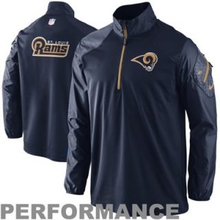 Nike St. Louis Rams Performance Hybrid Quarter Zip Pullover Jacket   Navy Blue