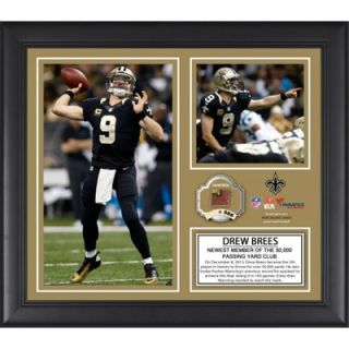 Drew Brees New Orleans Saints 50,000 Career Passing Yards Framed 15 x 17 Collage with Game Used Ball   Limited Edition of 500