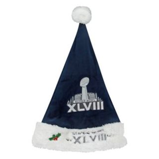 Super Bowl XLVIII Swoop Logo Santa Hat   Navy Blue
