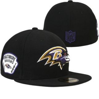 New Era Baltimore Ravens Team Patch 59FIFTY Fitted Hat   Black