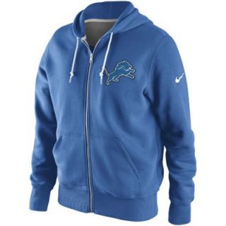 Nike Detroit Lions Classic Logo Full Zip Hoodie   Light Blue