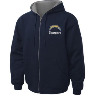Reebok San Diego Chargers Navy Blue Hooded Craftsman Jacket