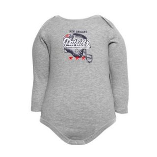 Gerber New England Patriots Infant Round and Round Long Sleeve Onesie   Ash