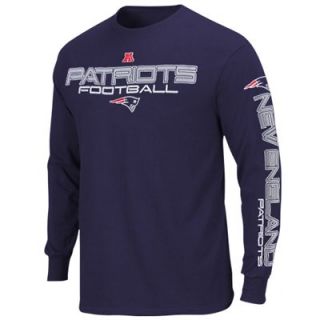 New England Patriots Primary Receiver III Long Sleeve T Shirt   Navy Blue