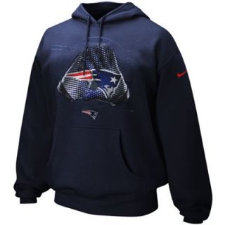 Nike New England Patriots Glove Lockup Pullover Hoodie   Navy Blue
