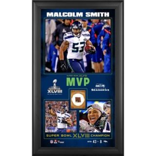 Malcolm Smith Seattle Seahawks Super Bowl XLVIII Champions Framed 10 x 18 MVP Collage with Game Used Ball