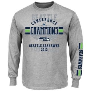 Seattle Seahawks 2013 NFC Champions Advancing Win Long Sleeve T Shirt   Steel