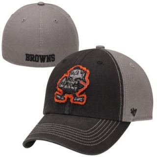 47 Brand Cleveland Browns Plasma Franchise Fitted Hat   Black/Charcoal